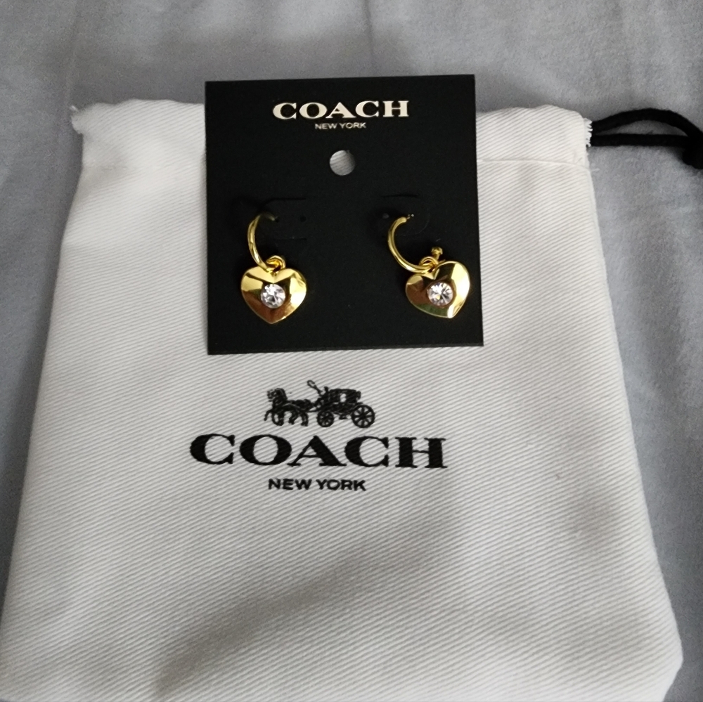 Coach Gold Heart Earrings
